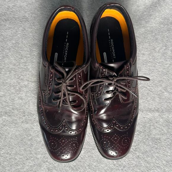 Rockport Walkability Adiprene Adidas Sz 9.5 Hydroshield Waterproof Wingtip Shoes - Picture 4 of 15